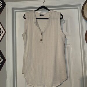 HEIMISH USA Cream Buttoned Tank Top